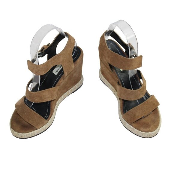 Balenciaga Noisette Jute Rope Track Three Strap Suede Espadrille Wedge Sandal - Picture 7 of 11